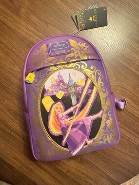 Loungefly Disney Tangled Rapunzel Purple and Gold Lantern Mini Backpack